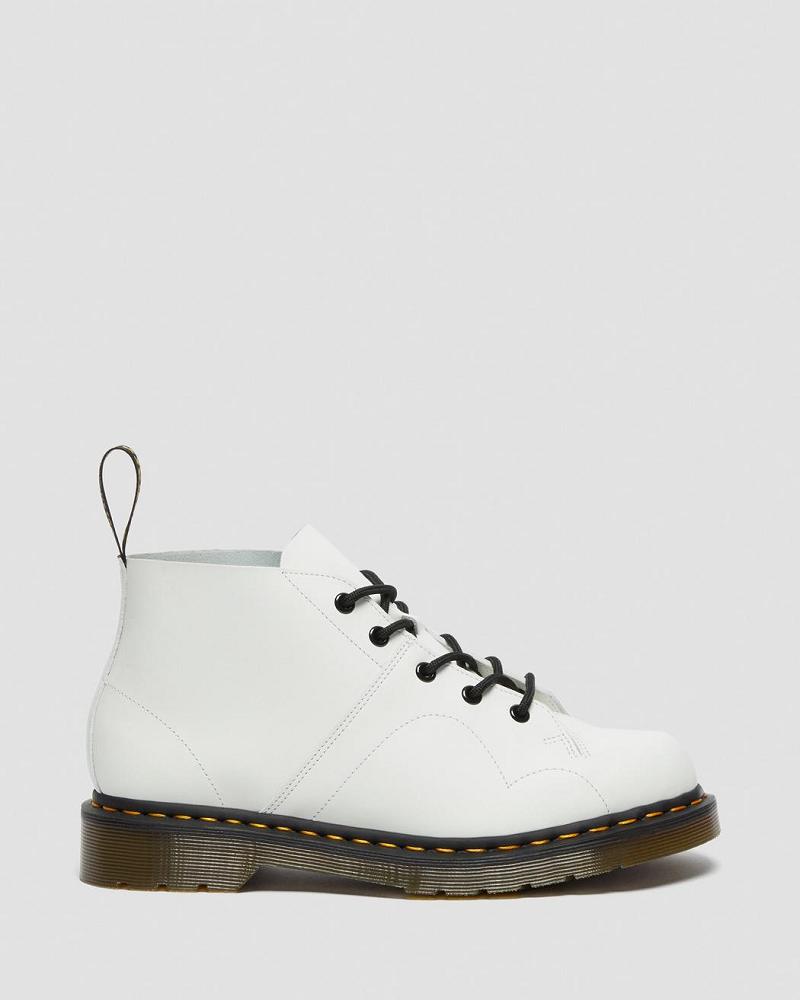 Dr Martens Church Smooth Leren Apenlaarzen Heren Wit | NL 261SGL